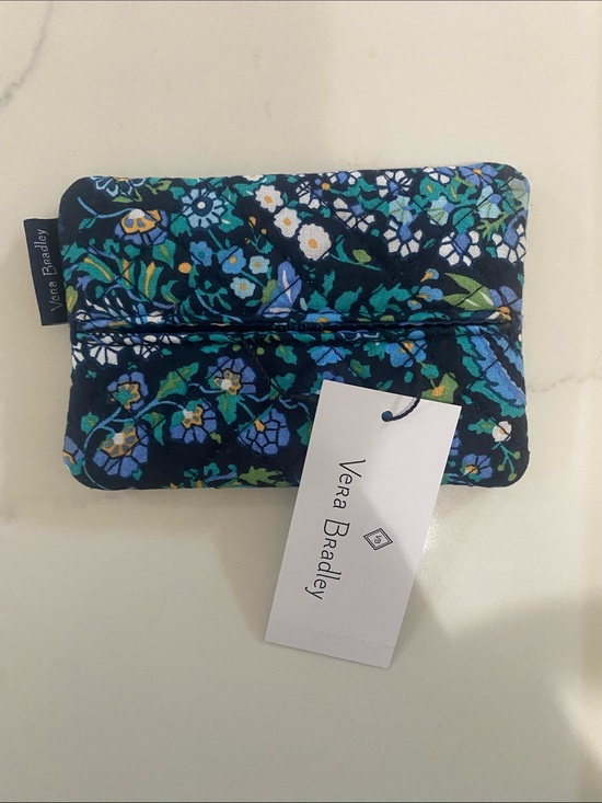 Vera Bradley Accessories - Vera Bradley Navy Floral Quilted Tissue Holder with Blue & Green Accents